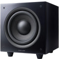 Black Argon Audio Malmö Sub 8 subwoofer with sleek design and front-facing port, ideal for enhancing home audio systems.