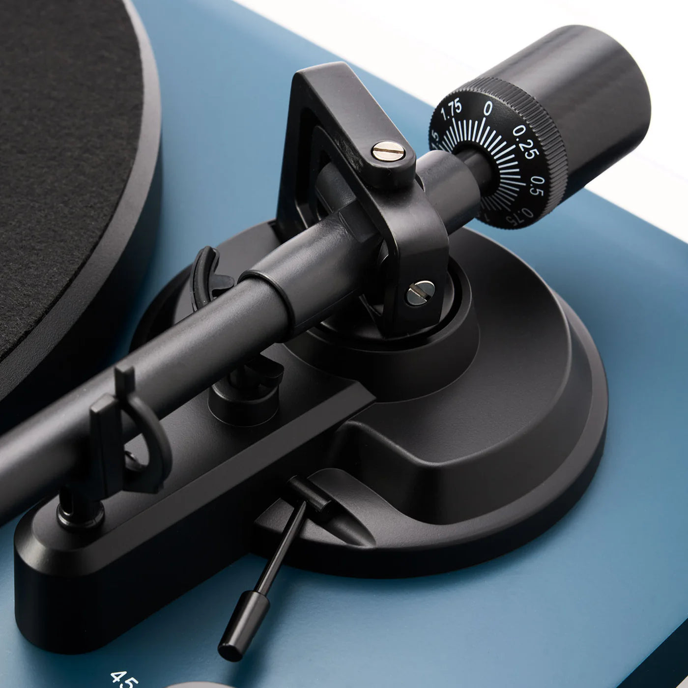 Black Argon Audio TT MK2 turntable with tonearm and platter, showcasing its sleek design and modern audio equipment features.