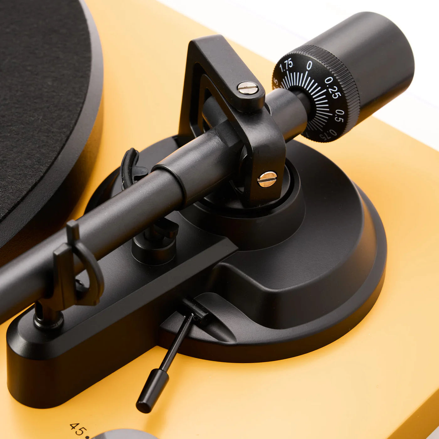 Argon Audio TT MK2 turntable with sleek design, black finish, and tonearm visible on a wooden surface.