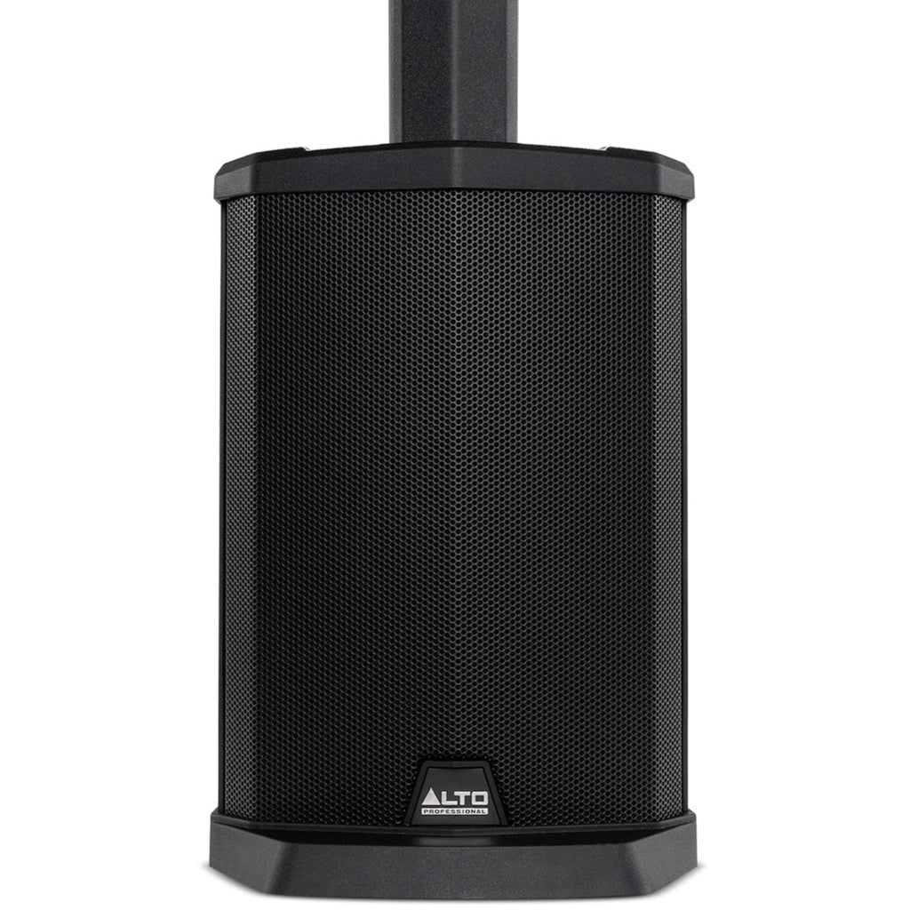 Alto Professional TS108C active column speaker with multiple speaker elements and control panel, designed for professional audio setups.