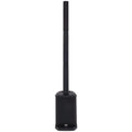 Front view of Alto Professional TS108C active column speaker showing its sleek black design and control panel.
