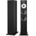 Black Bowers & Wilkins 603 S3 passive floorstanding speakers with sleek design and multiple speaker drivers.