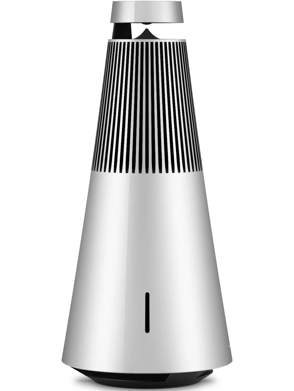 Bang & Olufsen Beosound 2 3rd Gen wireless speaker in sleek black with a smooth, rounded design and control buttons on top.