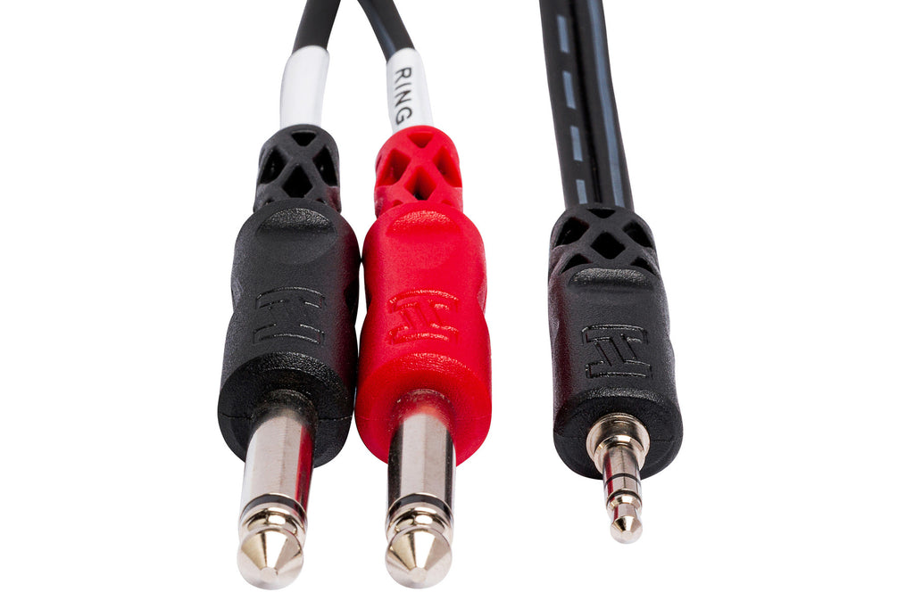 Hosa CMP-150 3.5mm TRS - Dual 6.3mm TS Stereo Breakout cable, front view