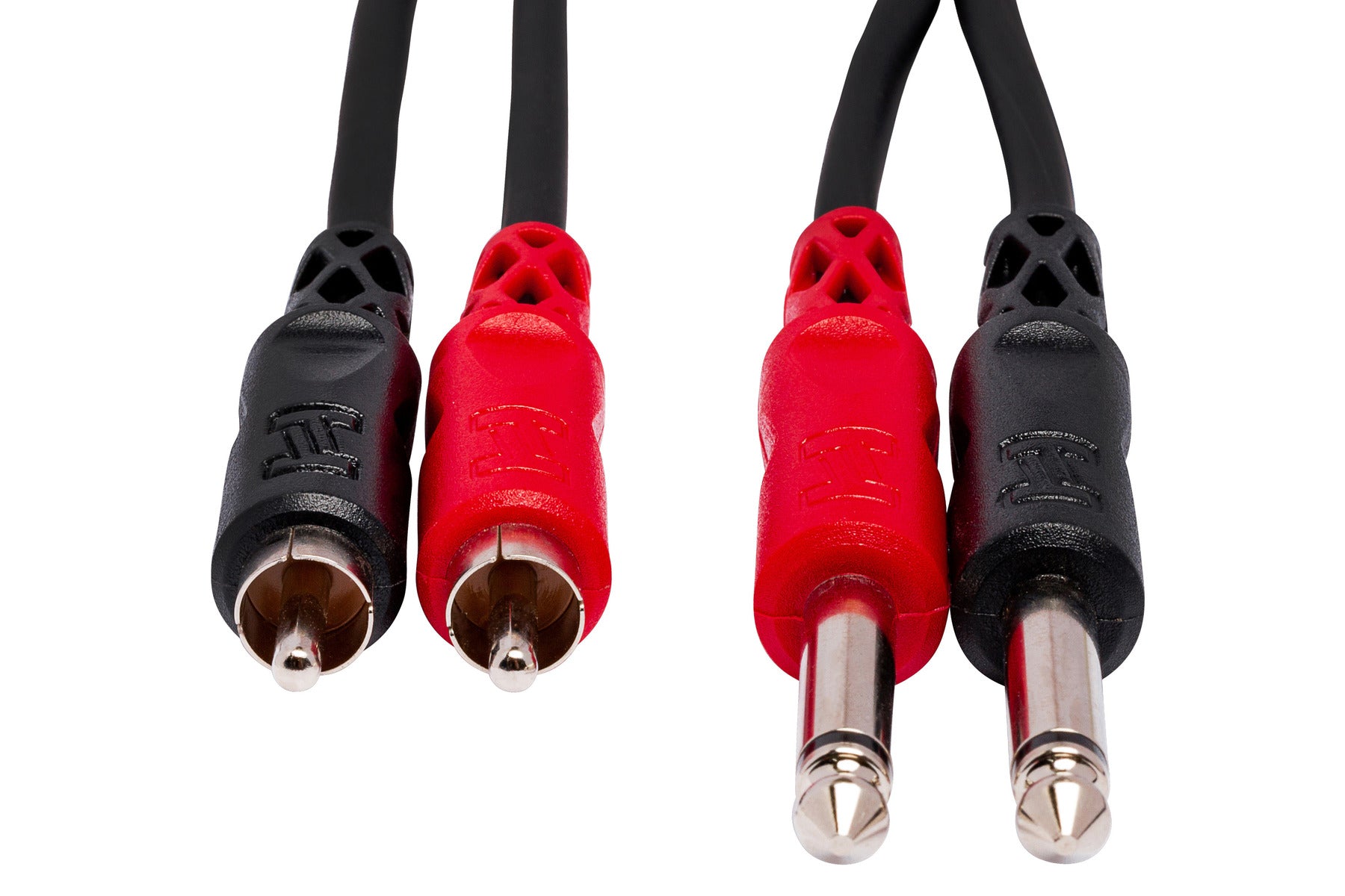Hosa CPR-200 6.3mm TS - Dual RCA Stereo cable, front view