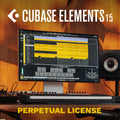Steinberg Cubase Elements 15 DAW software perpetual license box with software disc and user manual for music production.