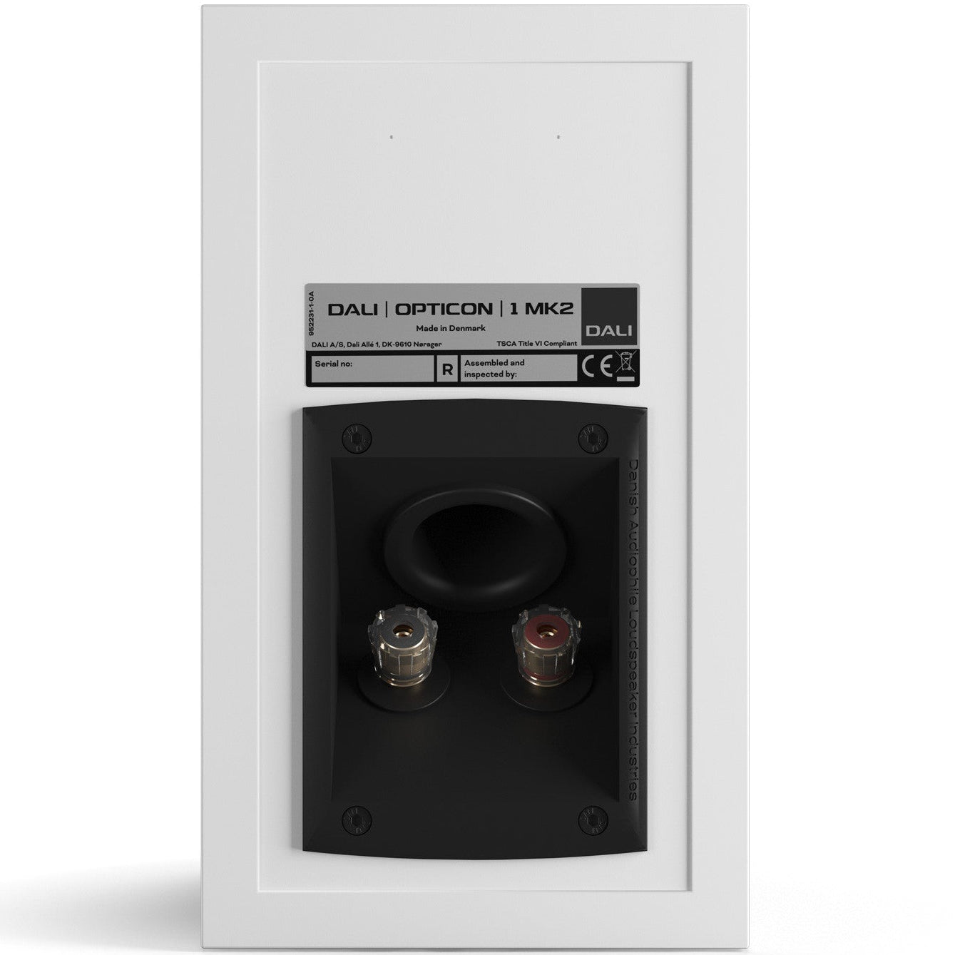 DALI Dali Opticon 1 MK2 passive bookshelf speakers in white, showing the front view with drivers and sleek design.