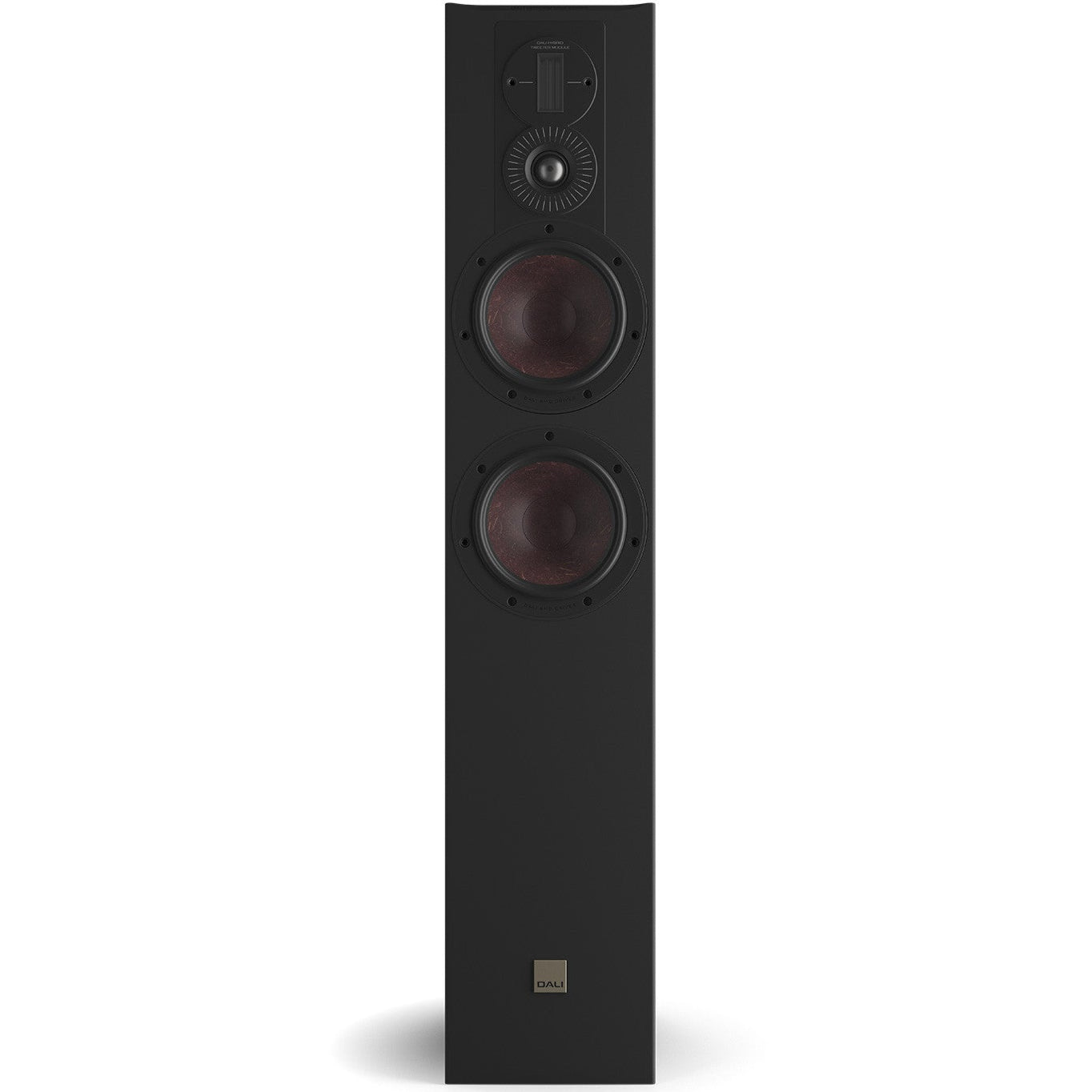 DALI Opticon 6 MK2 passive floorstanding speakers with sleek black finish and detailed speaker drivers.