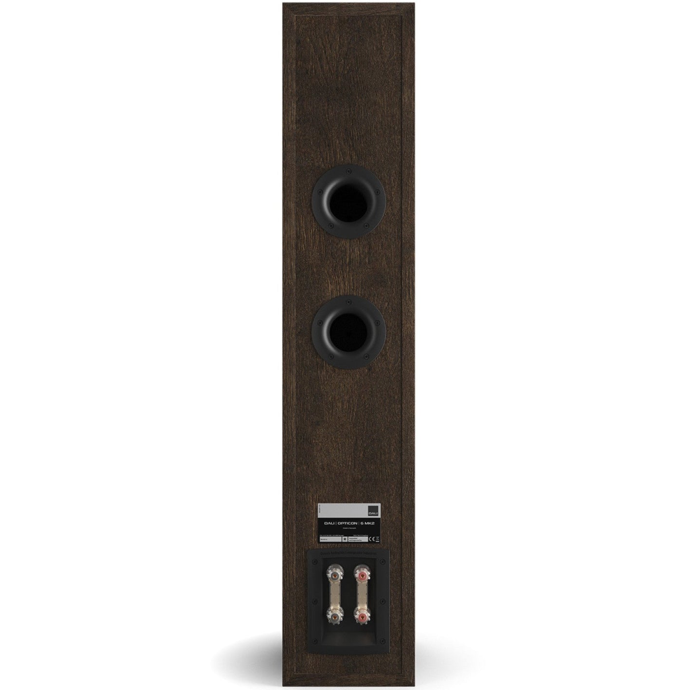 DALI Opticon 6 MK2 passive floorstanding speakers with sleek black finish and modern design for high-quality audio.