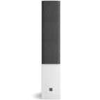 DALI Opticon 6 MK2 passive floorstanding speakers with white finish, large speaker drivers and sleek design.