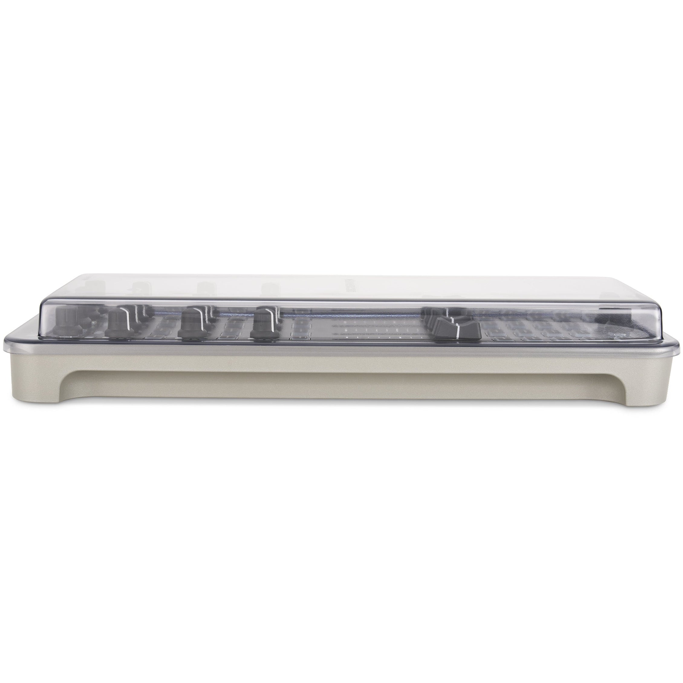 Decksaver Allen & Heath Xone:K3 DJ controller cover, clear plastic protective case on side view.