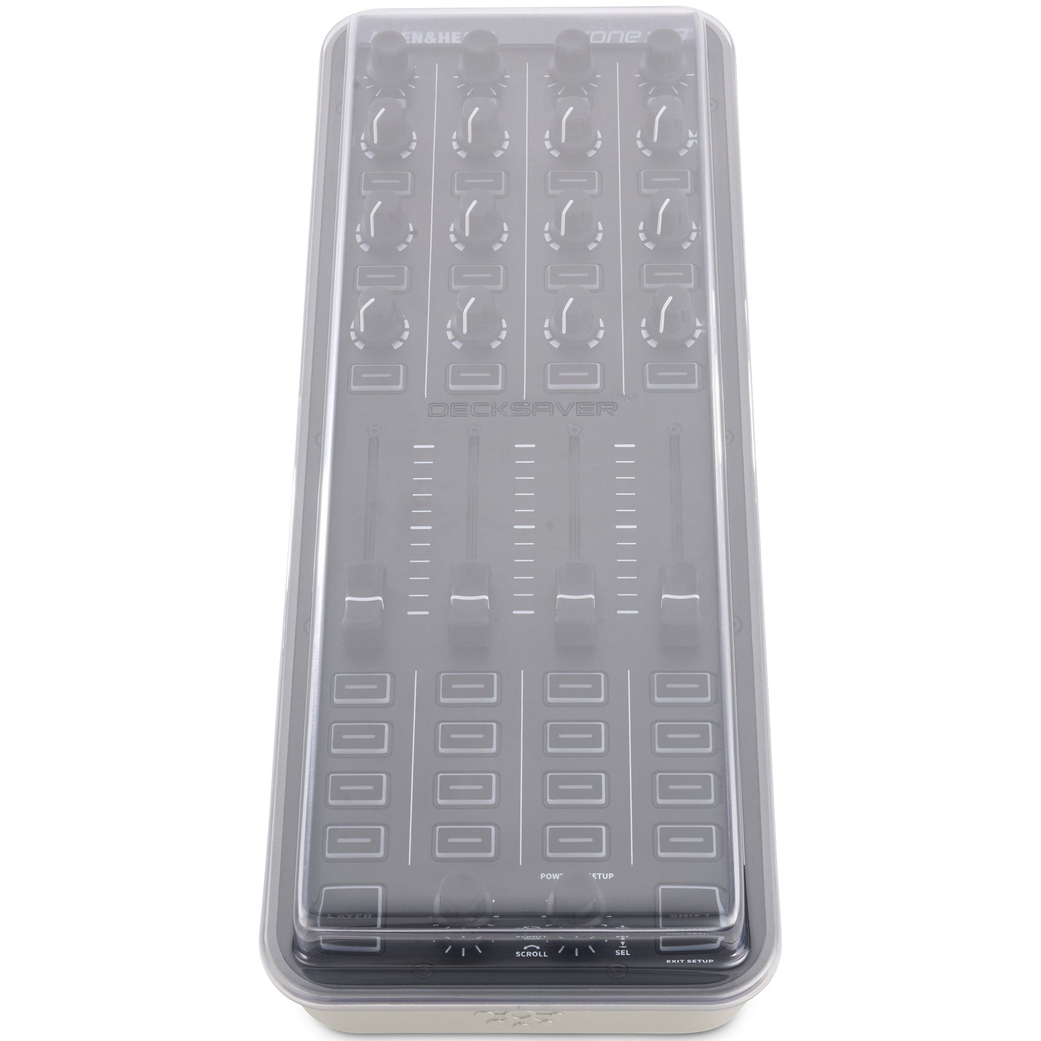 Decksaver Allen & Heath Xone:K3 DJ cover showing a sleek, protective plastic cover for the Xone:K3 mixer.
