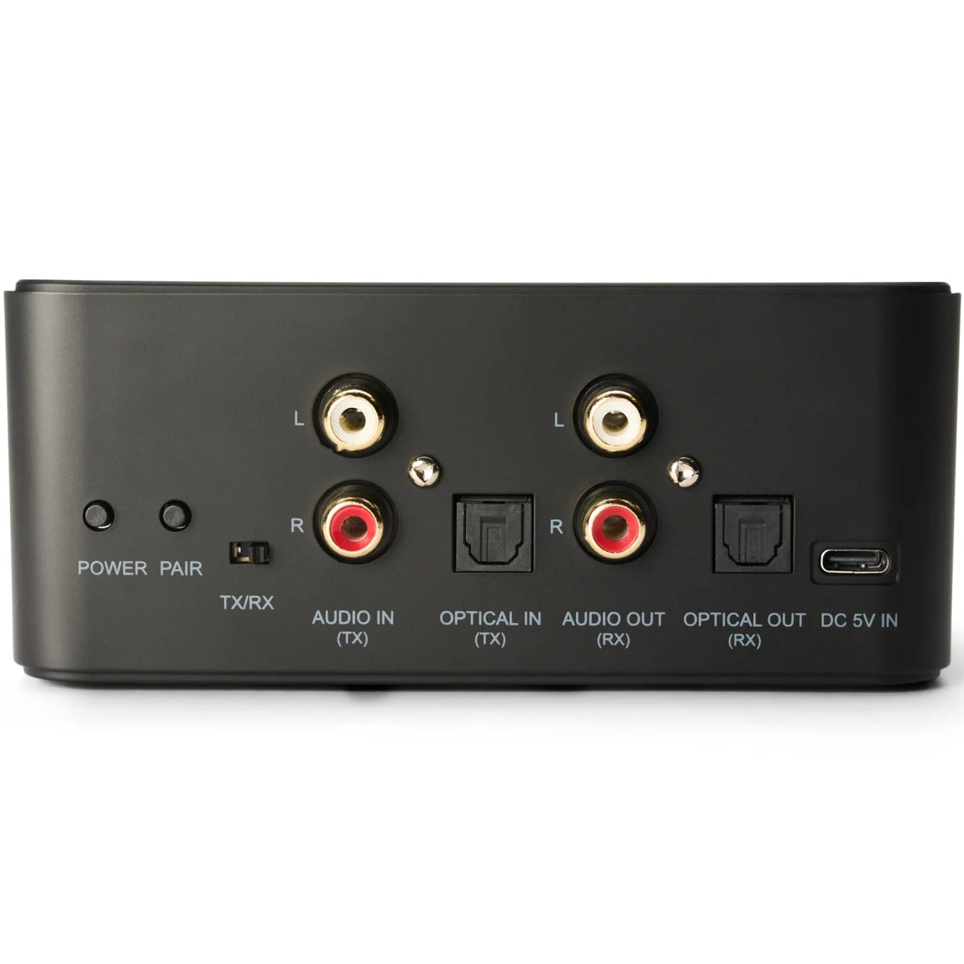 Essentials BT3 Connect Bluetooth and Wi-Fi audio receiver showing compact device with ports and controls on a white background.