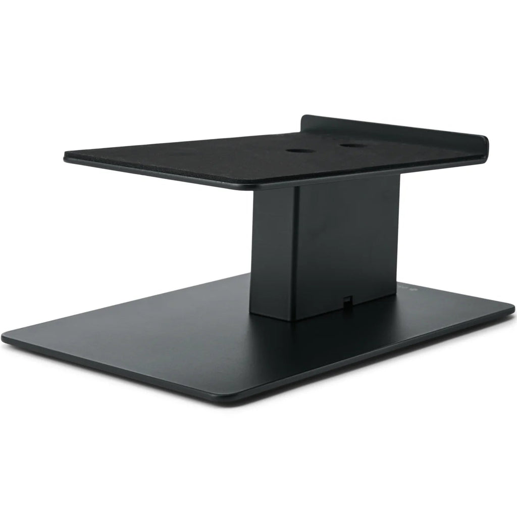 Essentials Kontur 10 speaker stands in black, sturdy metal construction with adjustable height for optimal audio setup.