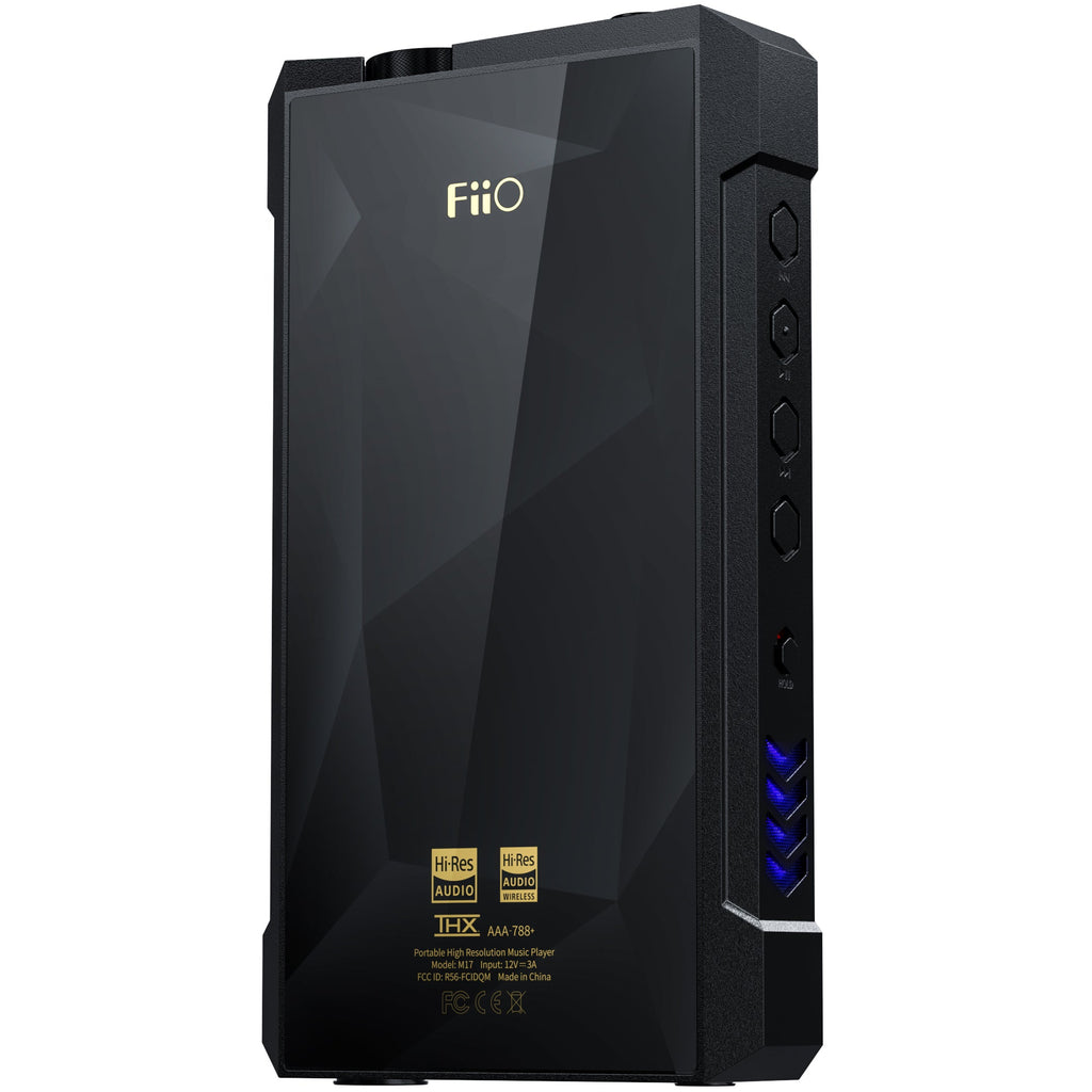 FiiO M17 portable music player with large touchscreen display and sleek design, showcasing high-resolution audio capabilities.