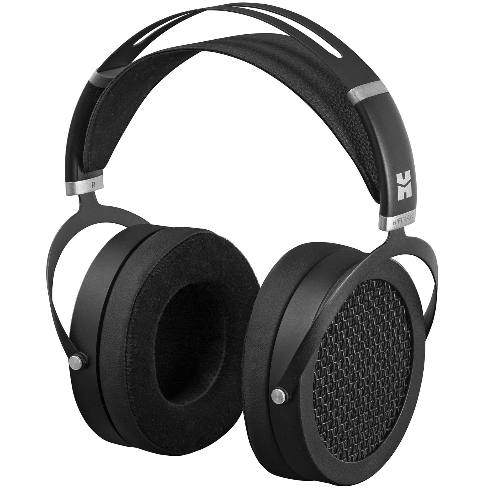 HiFiMAN Sundara wired magnetic planar headphones with open-back design, featuring soft ear cushions and sleek black finish.