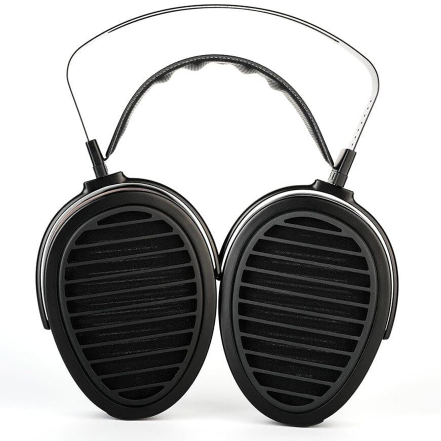HiFiMAN Arya Organic wired headphones with open-back design and large drivers for high-fidelity audio listening.