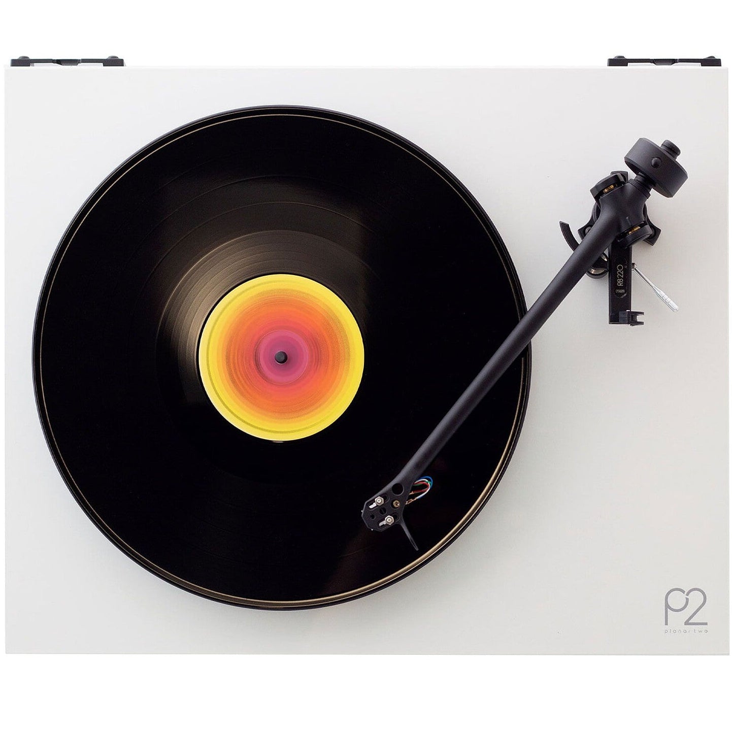 Rega Planar 2 turntable with Nd3 cartridge, showcasing a sleek design and tonearm setup for high-quality vinyl playback.