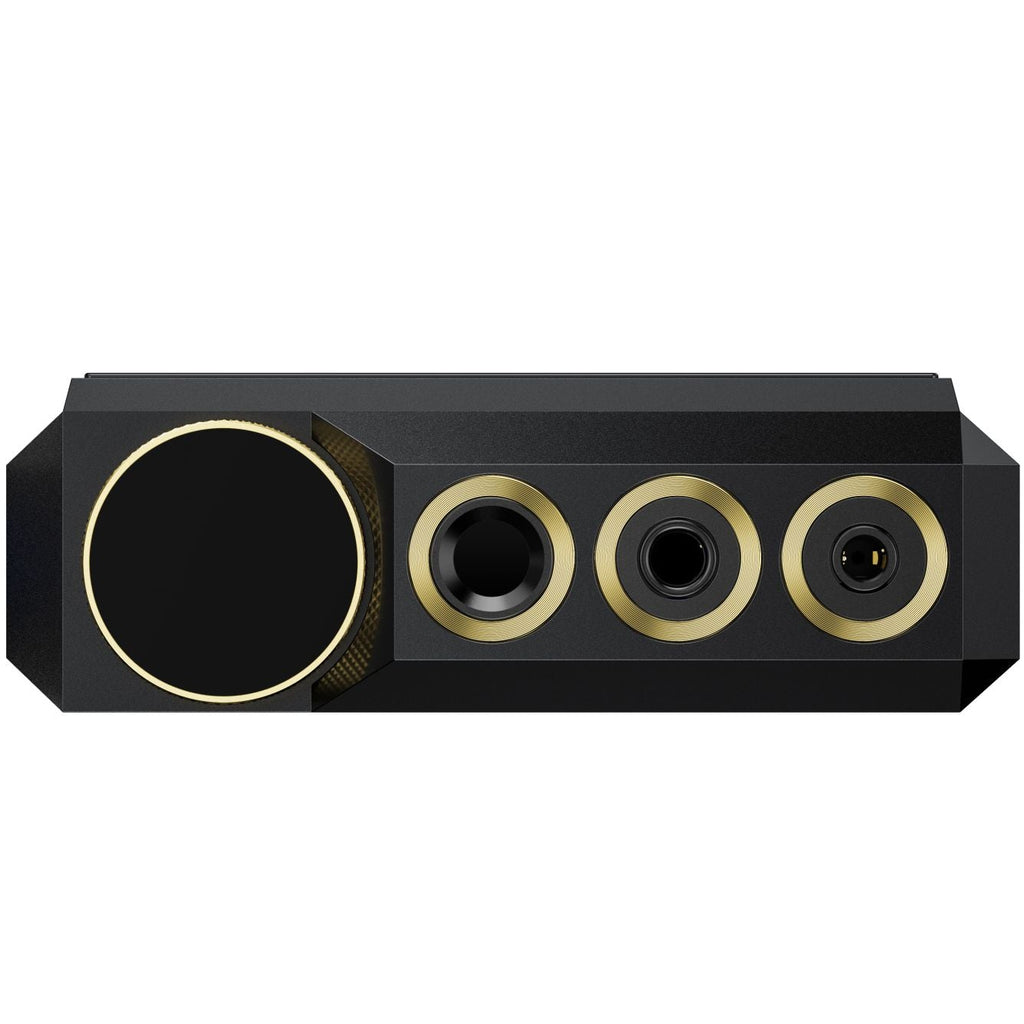 FiiO M27 portable music player with sleek black finish and touchscreen display, showing front view of the FiiO audio device.