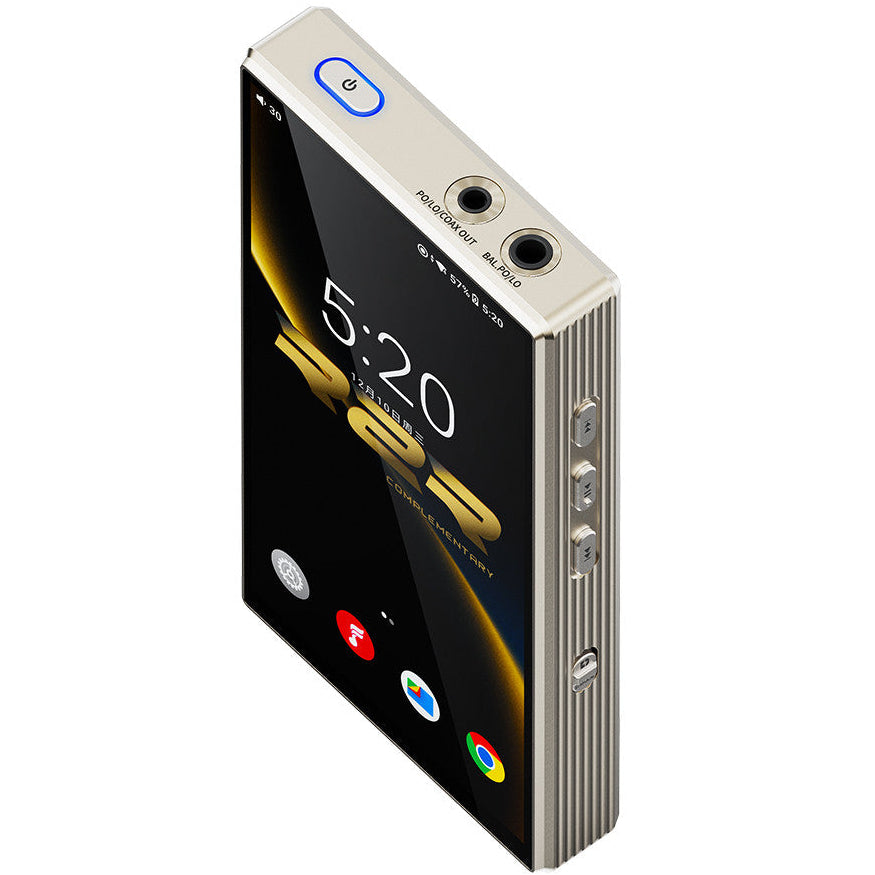 FiiO M33 R2R portable music player with sleek design and touchscreen display, showcasing high-resolution audio capabilities.