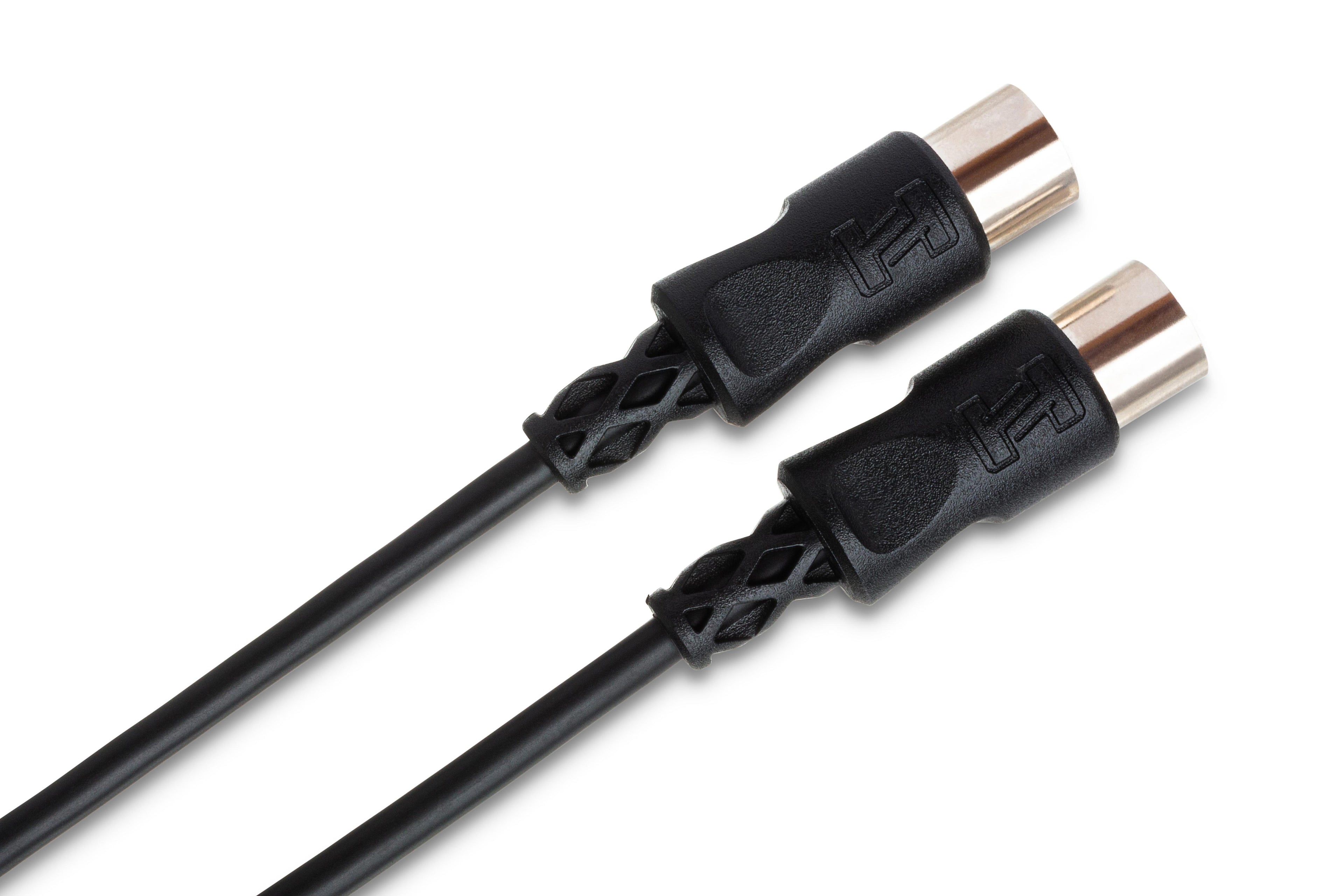 Hosa MID-300 5-Pin DIN - 5-Pin DIN MIDI cable, angled connector view