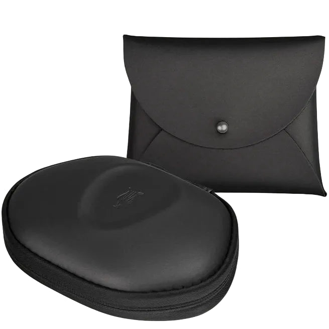 Meze Audio Astru wired in-ear headphones in a sleek pouch, showcasing their compact design and premium build quality.