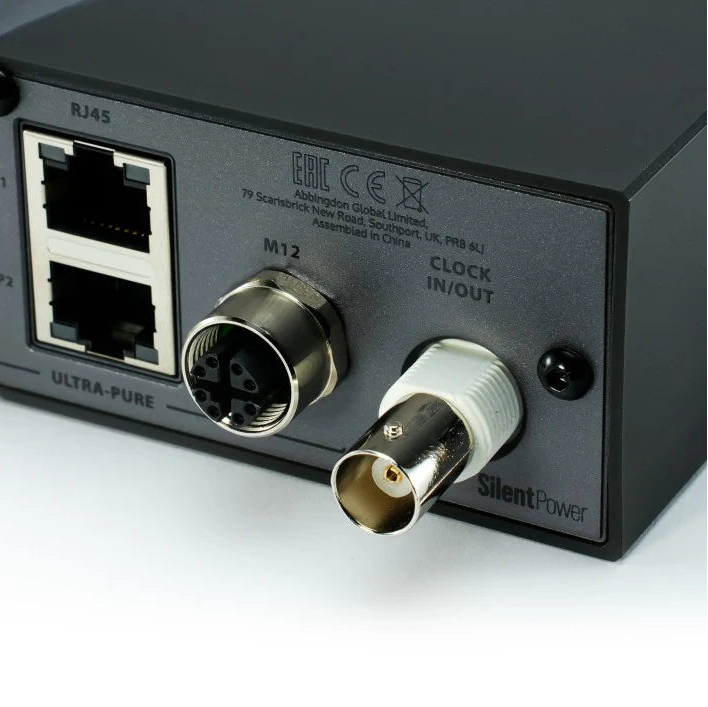 SilentPower OMNI LAN noise filter and conditioner, compact device with multiple ports for improved network stability and noise reduction.