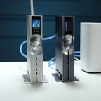 SilentPower OMNI LAN noise filter and conditioner connected to a network port, reducing electrical noise for improved network performance.