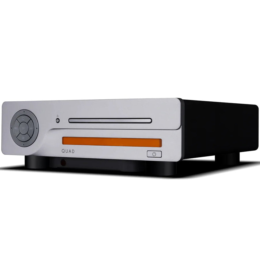 Quad 3CDT CD player with sleek design, featuring multiple disc slots and control buttons, from Quad electronics.