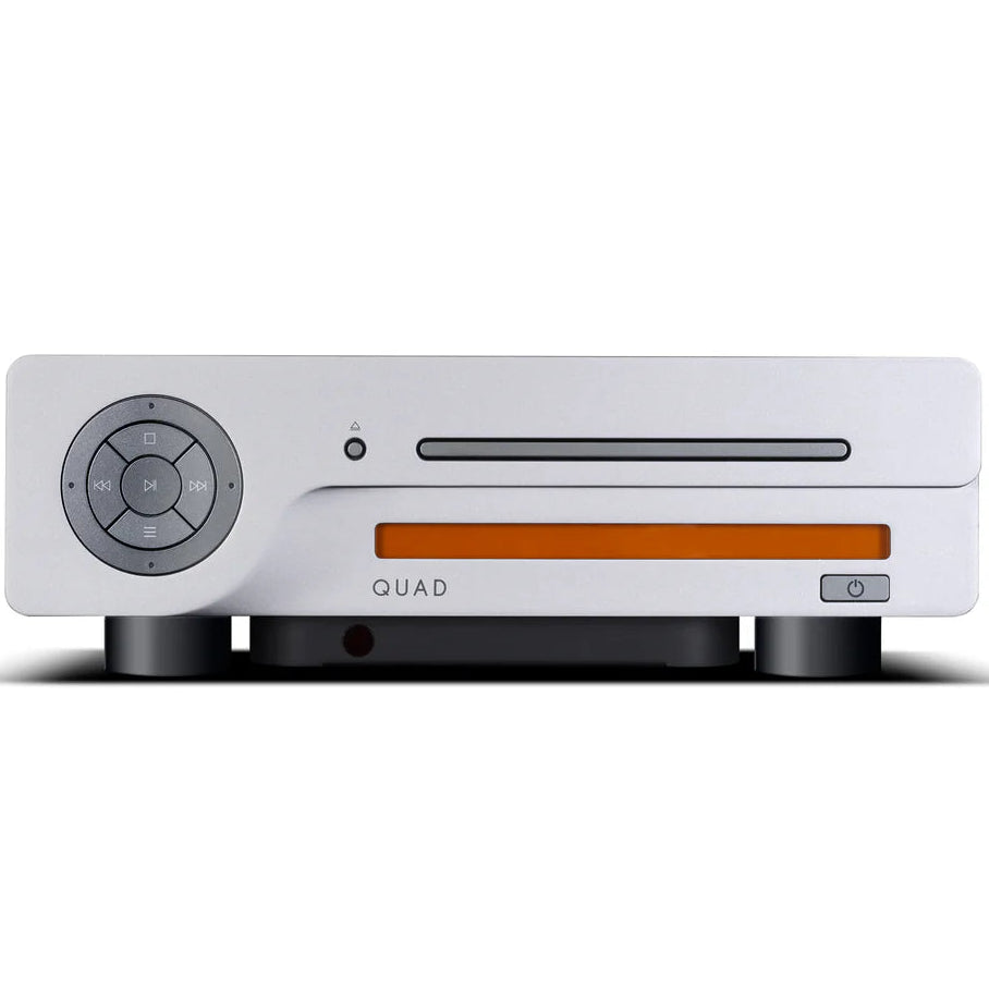 Quad 3CDT CD player front view showing the sleek design and disc tray with control buttons