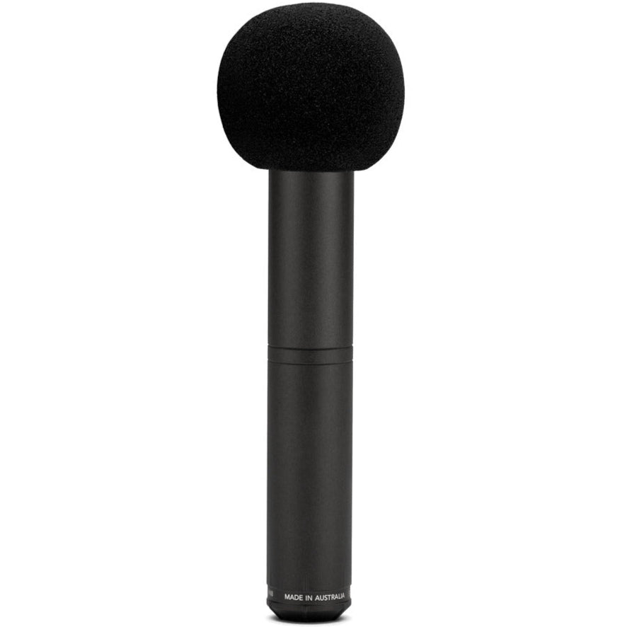 Rode M3 condenser microphone with black back windscreen, professional audio equipment for studio and live recording.