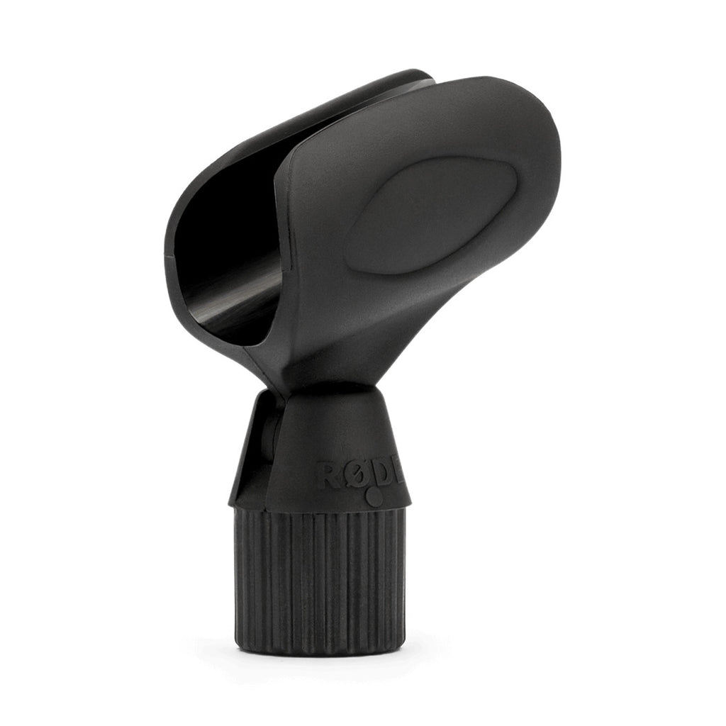 Rode NT3 condenser microphone with RM3 shock mount, shown from a three-quarter back angle on a neutral background