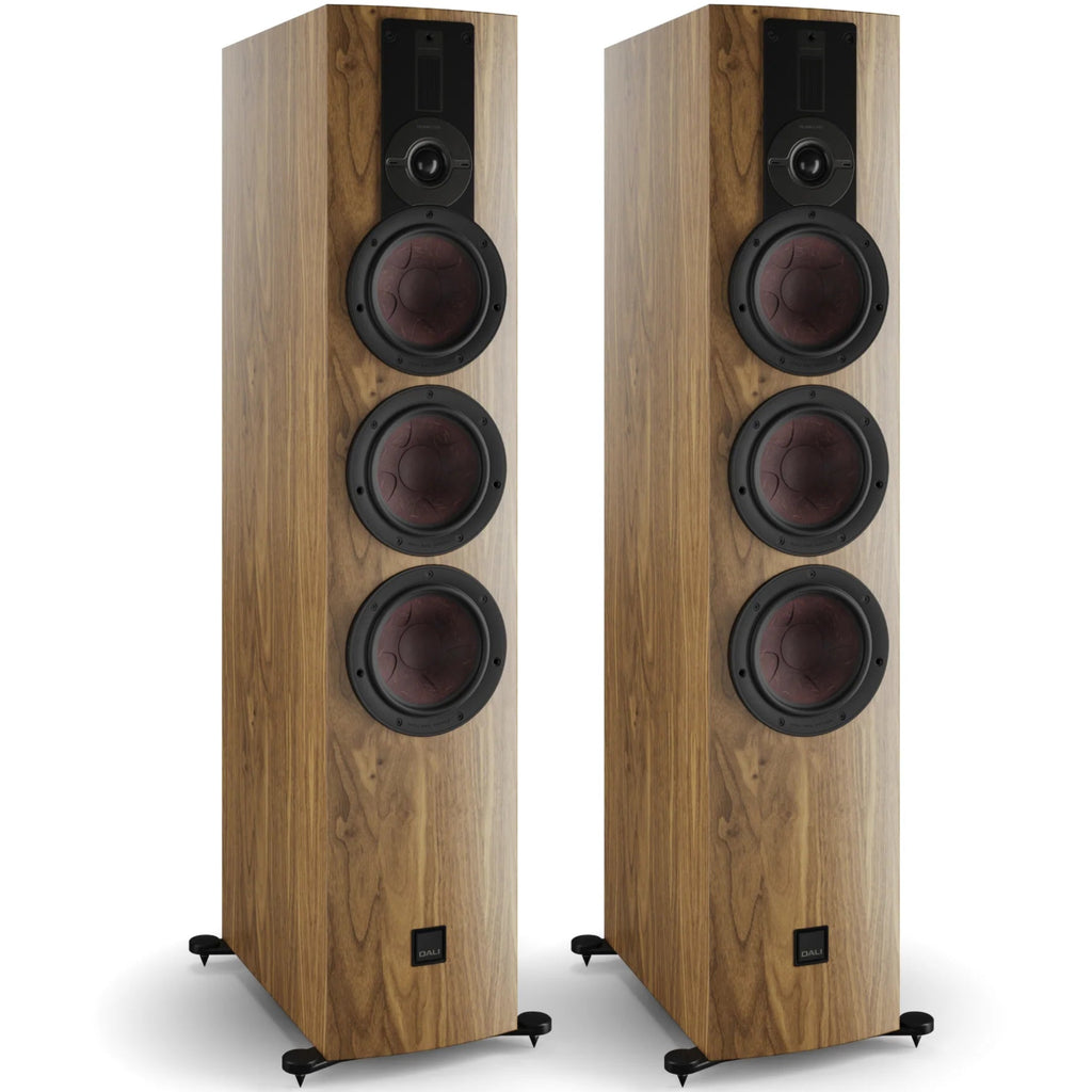 DALI Rubikore 8 passive floorstanding speaker with sleek black design and detailed speaker grille.