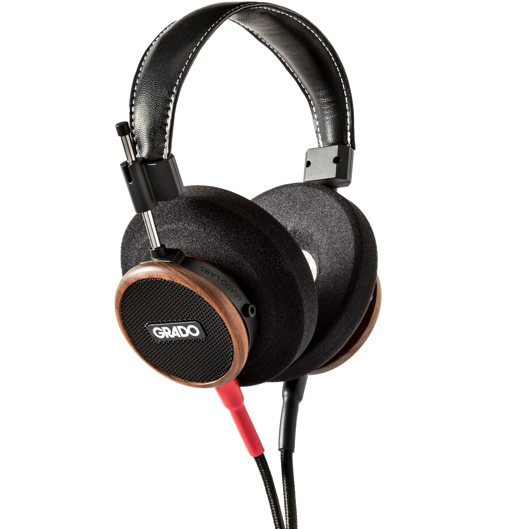 Grado Signature S550 wired headphones with open-back design and sleek black ear cups, showcasing the high-quality audio craftsmanship.