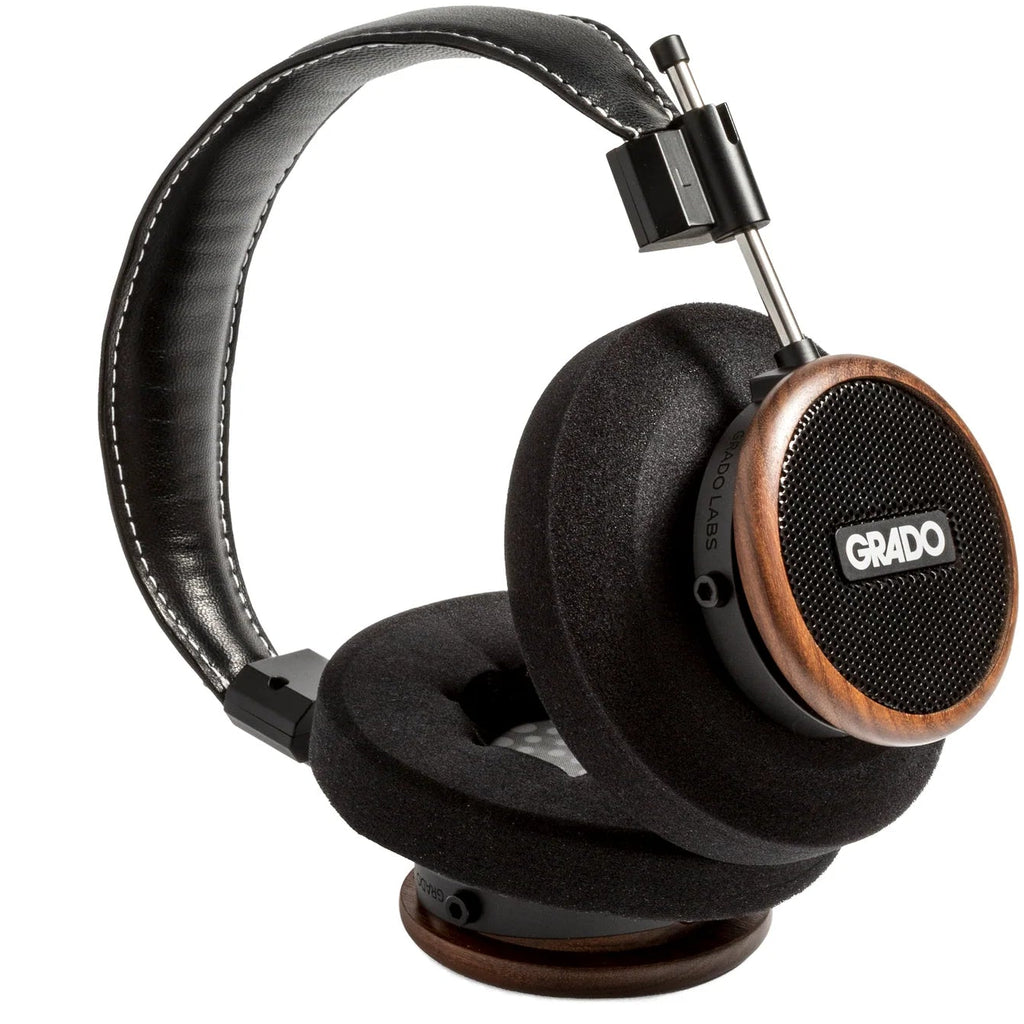 Wired Grado Signature S550 headphones with over-ear design and sleek black finish, featuring adjustable headband and plush ear cushions.
