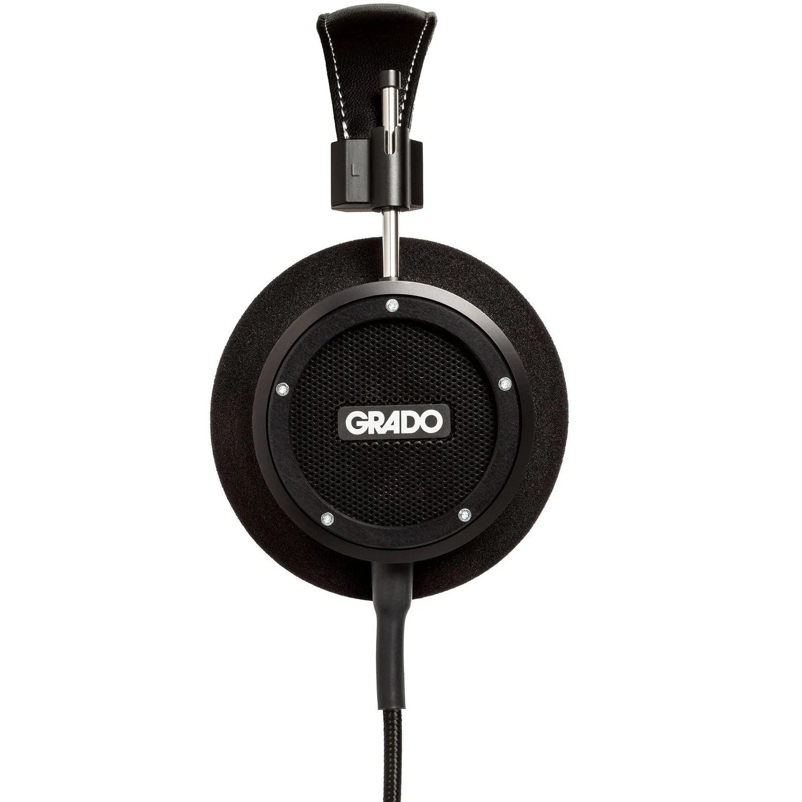 Wired Grado Signature S750 headphones with open-back design and comfortable ear cups, shown in a sleek black finish.