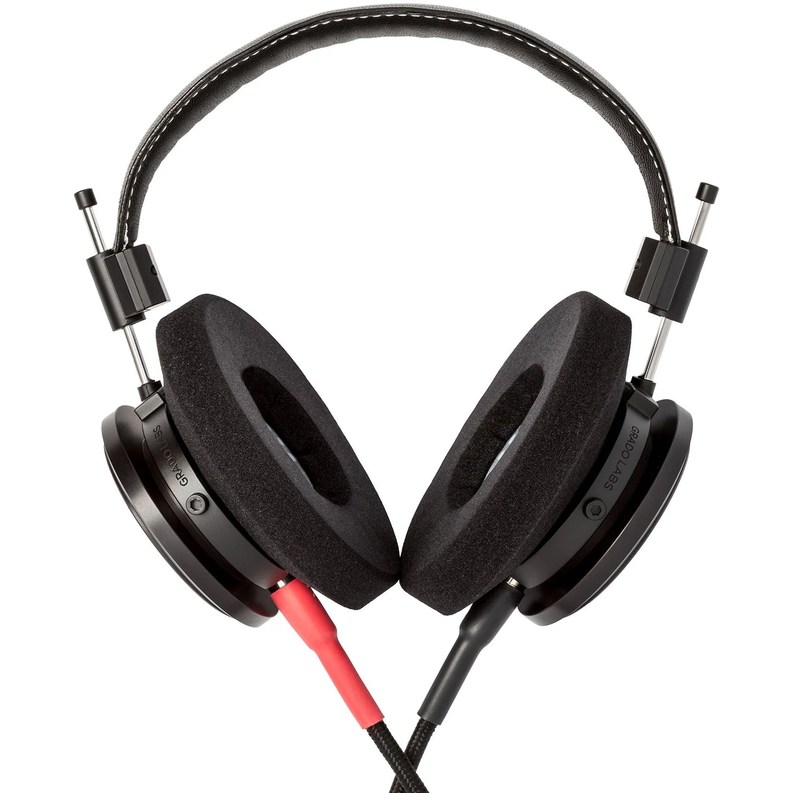 Close-up of Grado Signature S750 wired headphones with sleek design and cushioned ear cups, showcasing premium audio quality.