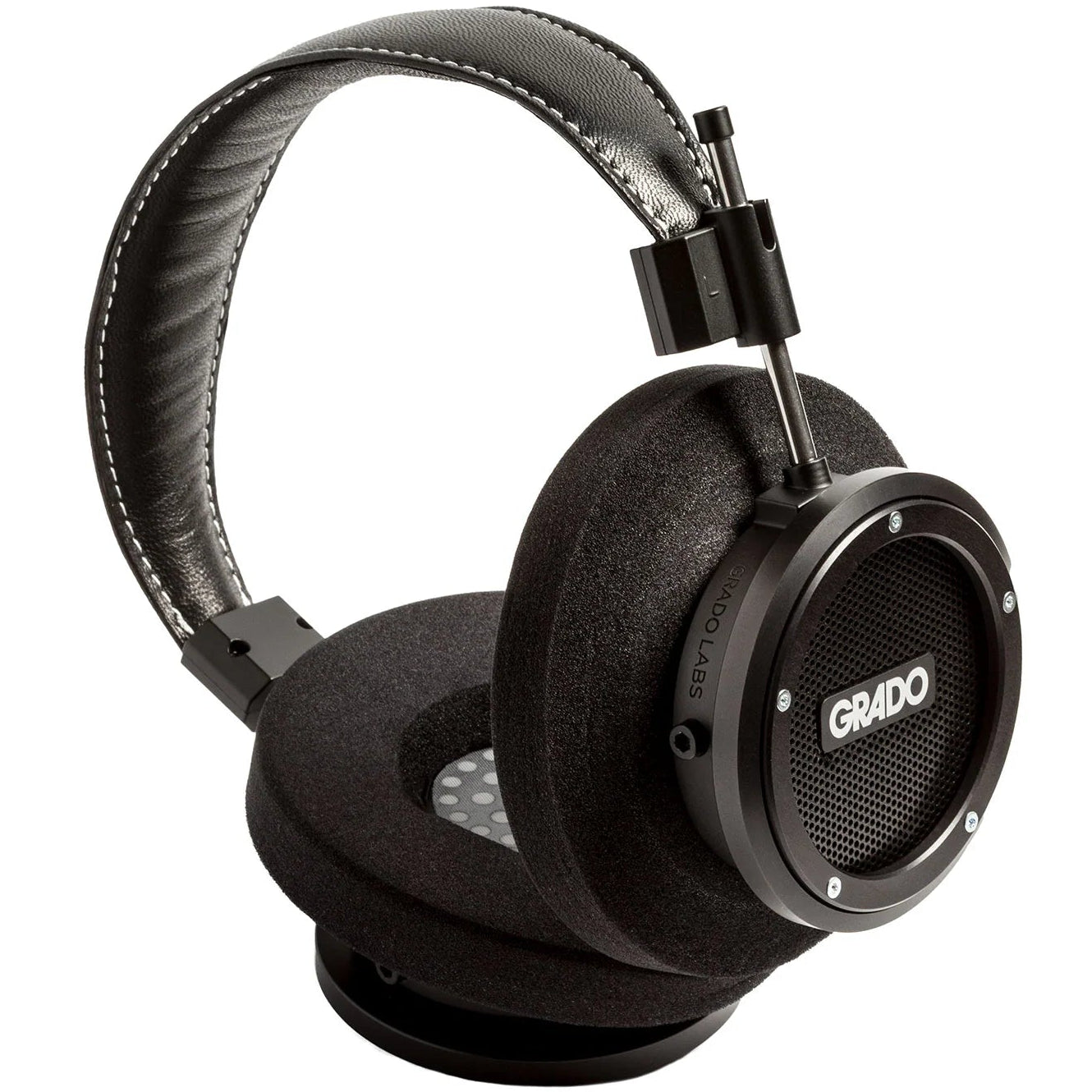 Close-up of Grado Signature S750 wired headphones showing sleek design and high-quality ear cups.