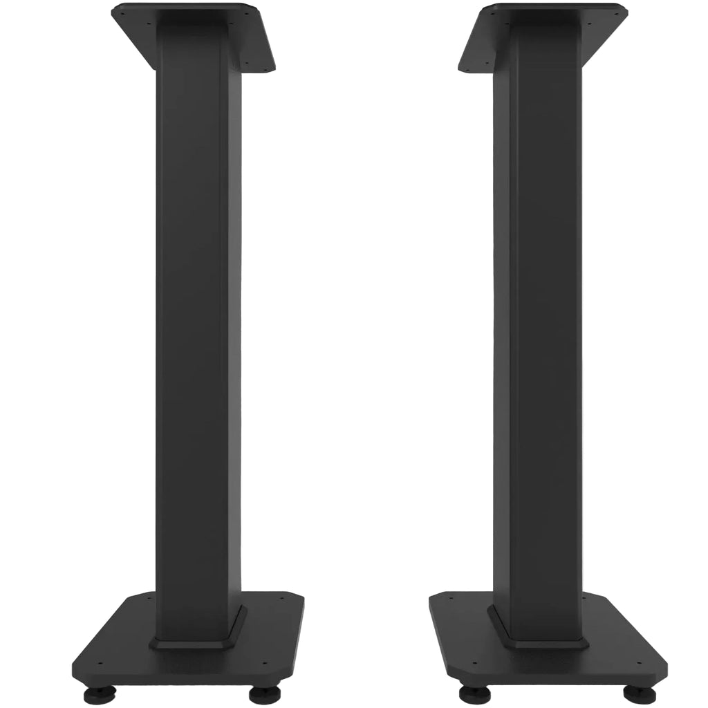 Kanto Audio SX30 speaker stands shown from the front, designed to elevate and support home audio speakers.