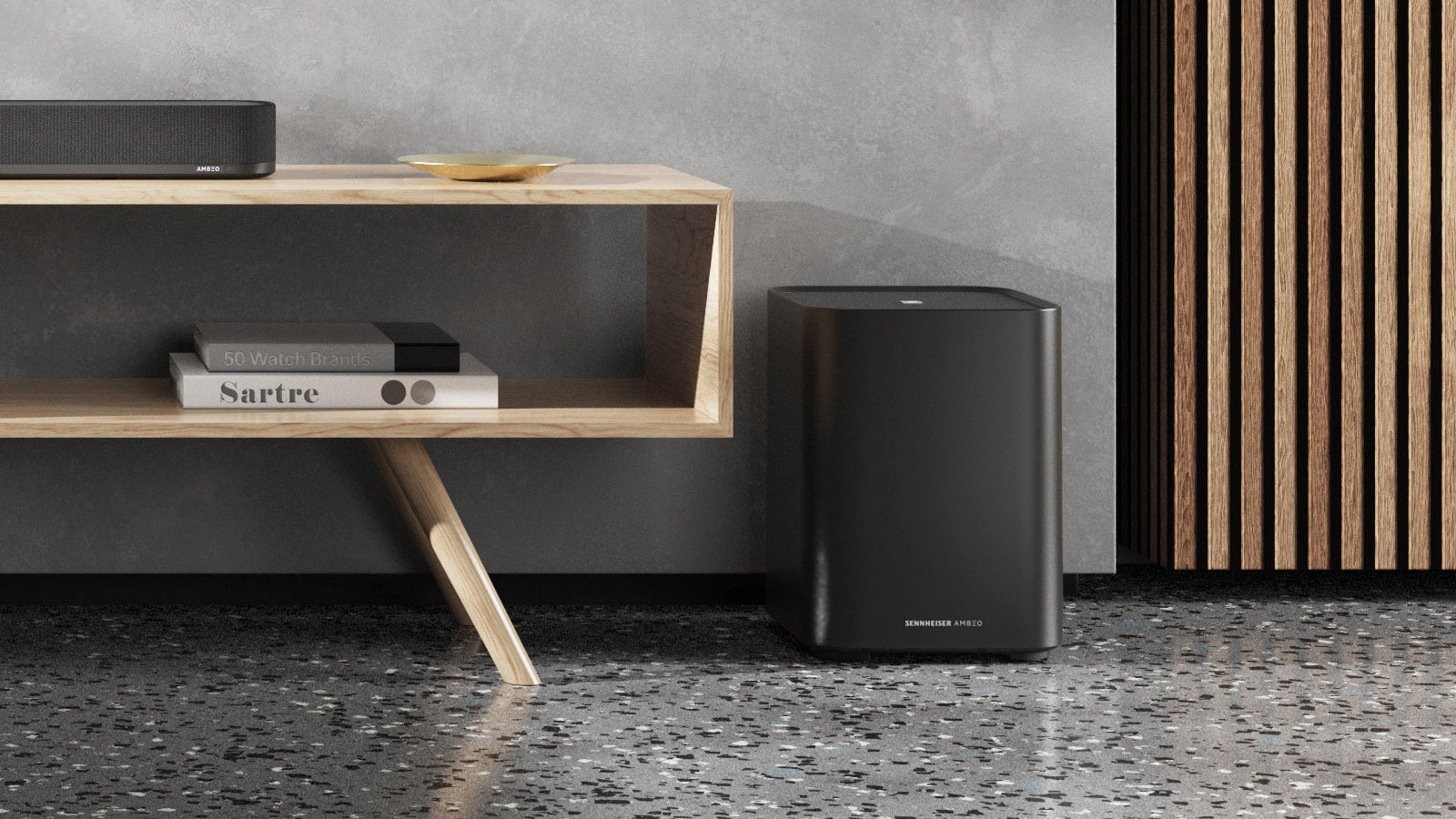 Sennheiser Ambeo Sub subwoofer, black.