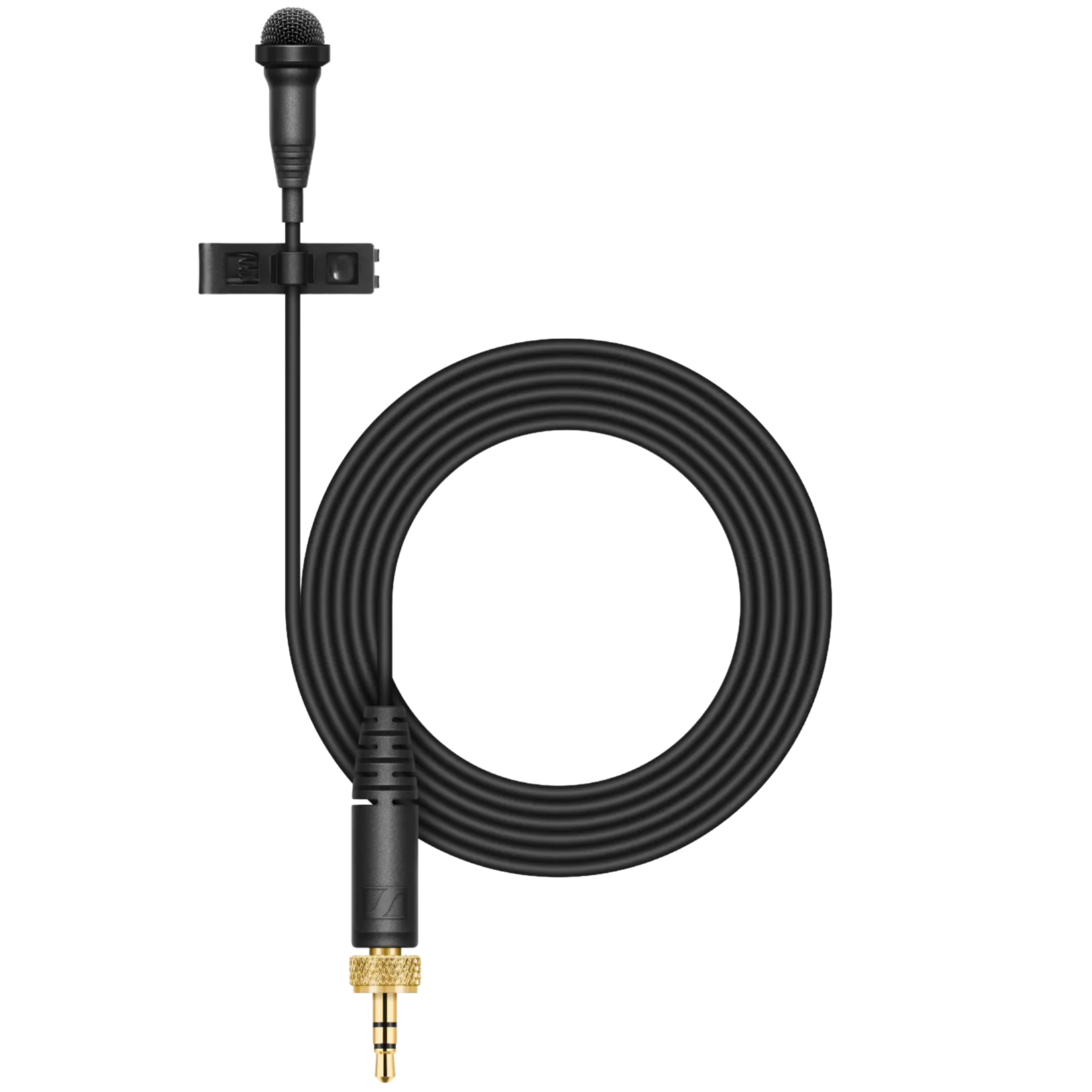 Sennheiser ME 2-II Lavalier microphone with clip, designed for discreet wearable audio recording and professional sound capture.