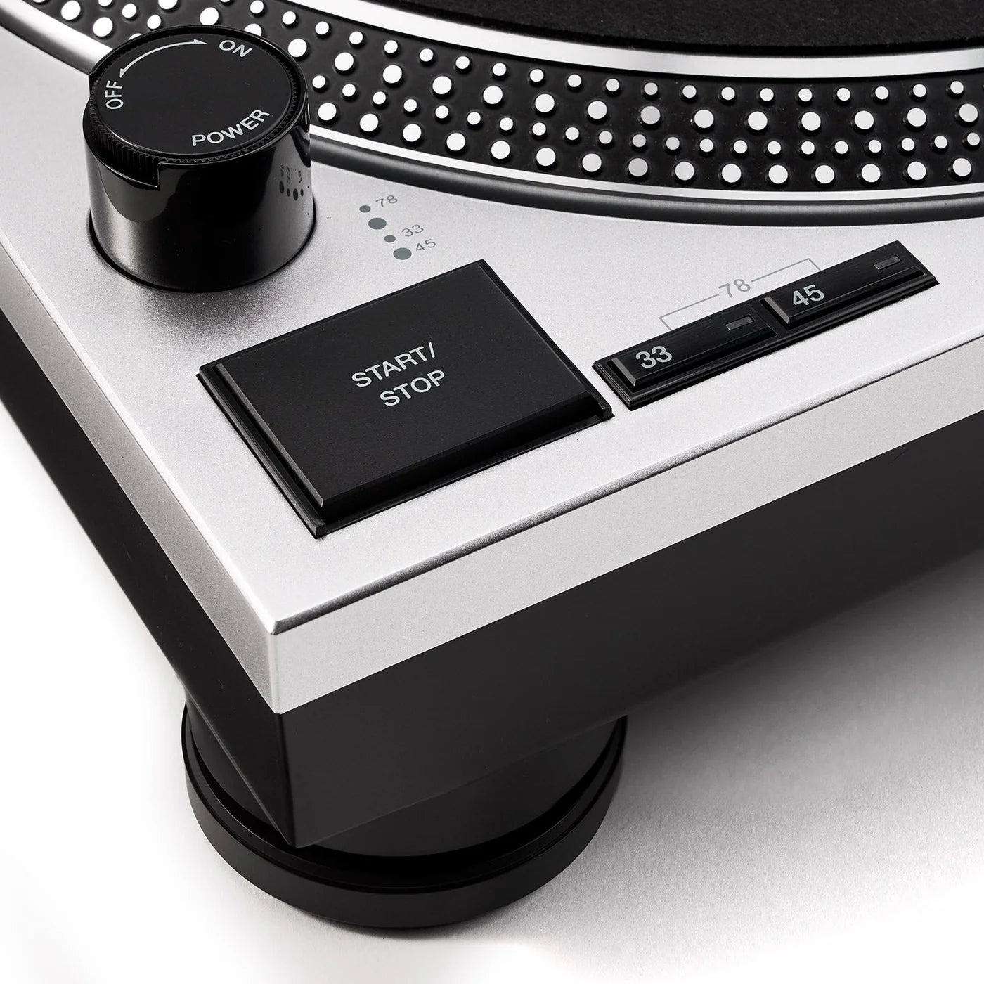 Vestlyd Vestlyd Pro T1 DJ turntable with sleek black finish and control knobs, designed for professional DJ performances.