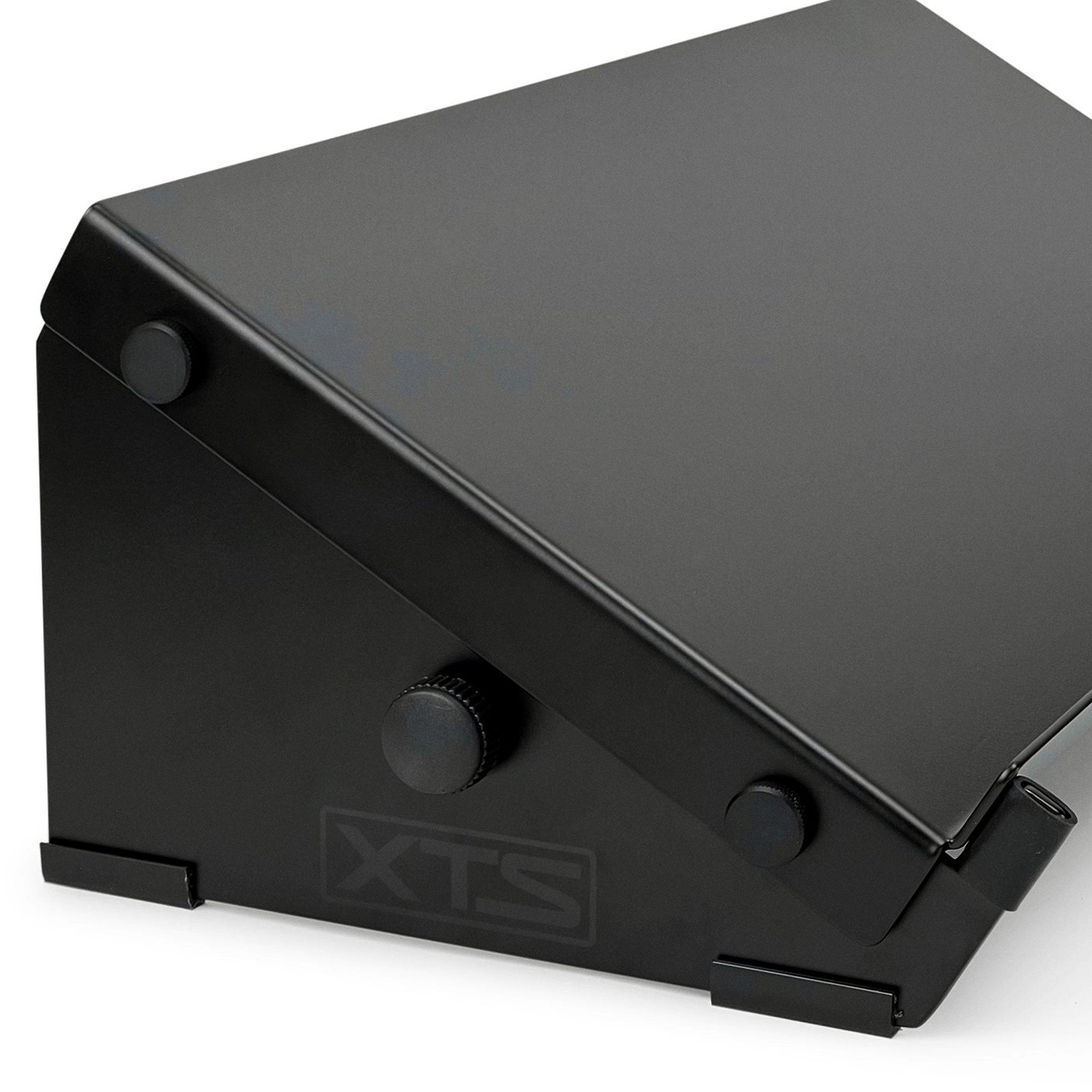 Analog Cases XTS large desktop keyboard stand with tray, featuring angled design for ergonomic typing and workspace organization.