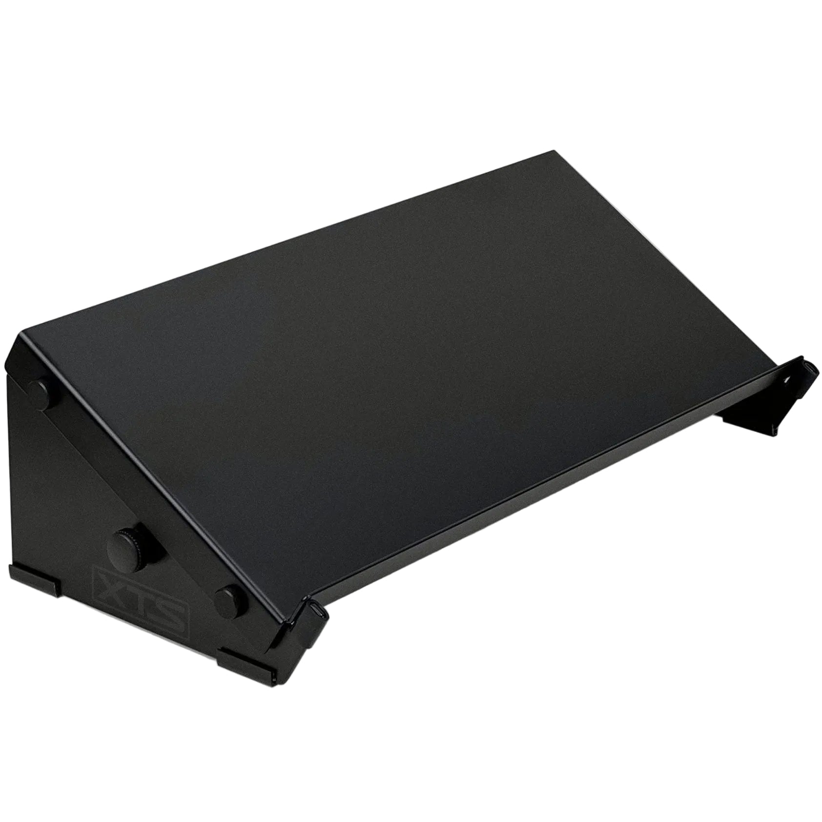 Analog Cases XTS large desktop stand and tray bundle with a left-angled tray for keyboard support and organization.
