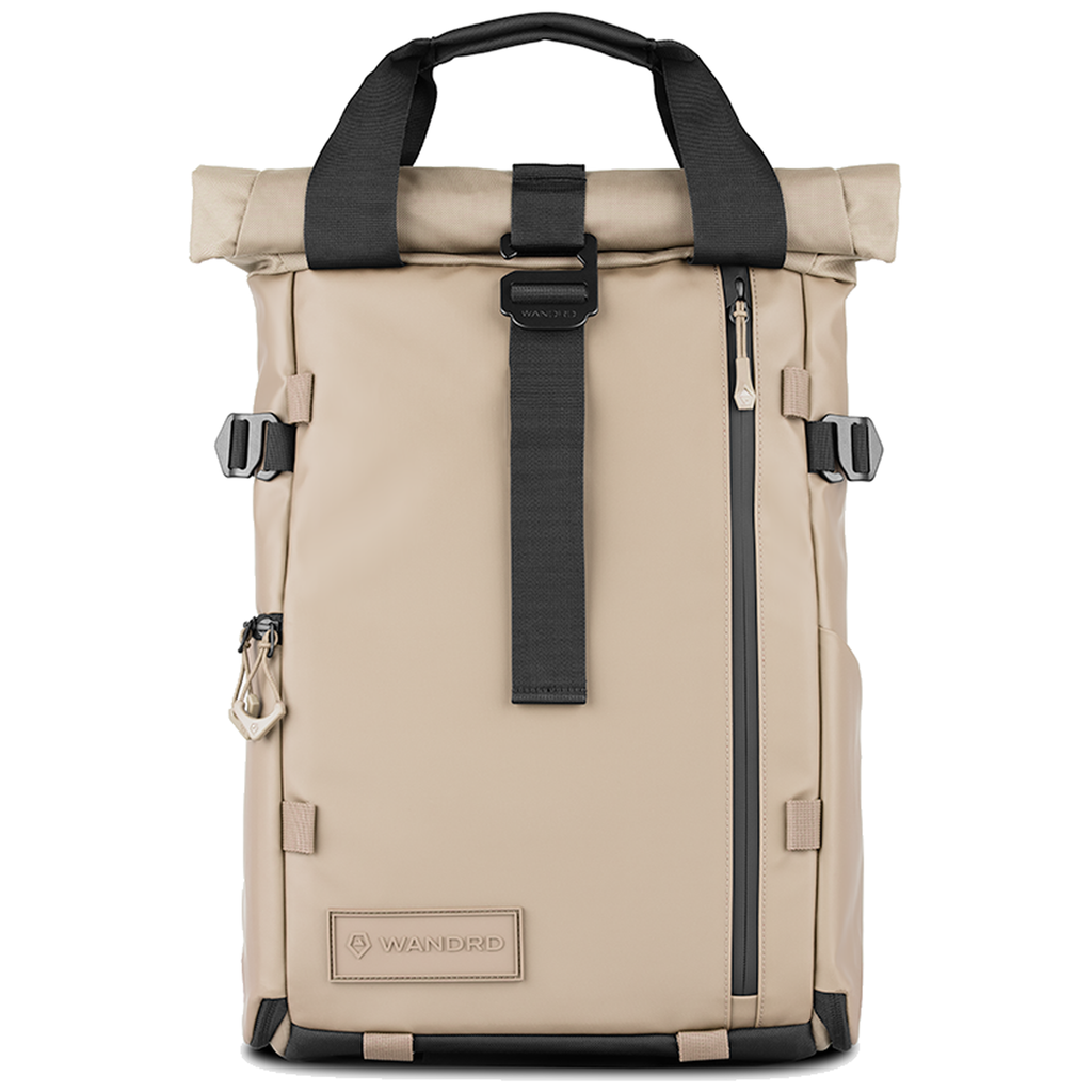 Wandrd Prvke 15L photo bundle bag in YumaTan with front view, designed for camera gear and video equipment storage.