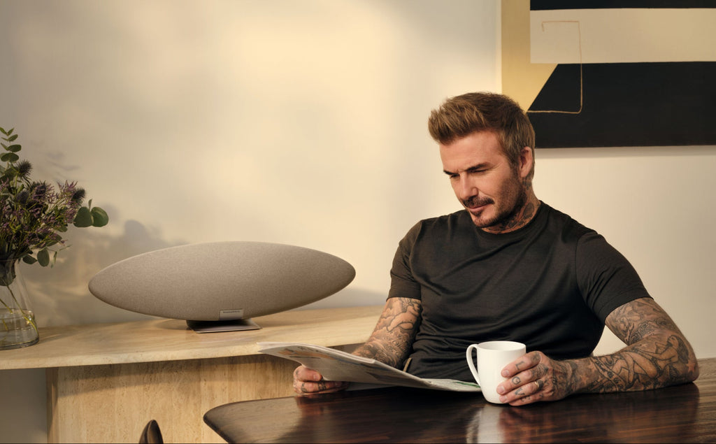 Bowers & Wilkins Zeppelin Pro Edition wireless speaker, lifestyle setup in black