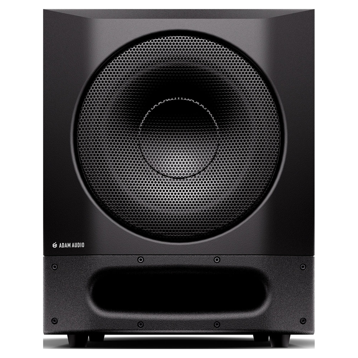 Adam Audio Sub10 PRO, front view with metal grille and front bass port