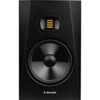 Adam Audio T8V active studio monitor, in black, lifestyle setting