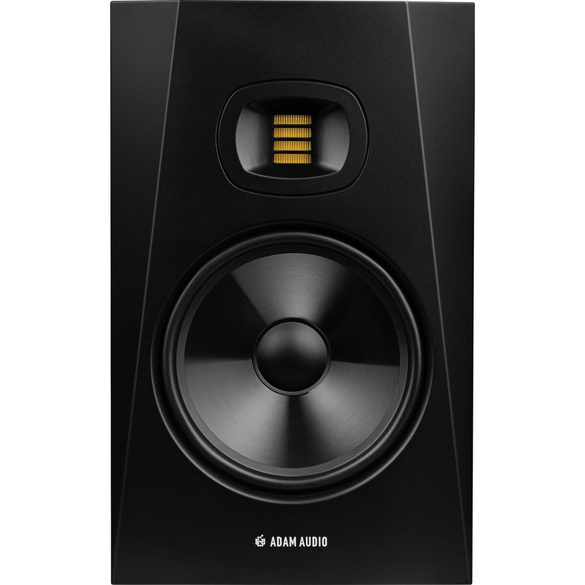 Adam Audio T8V active studio monitor, in black, lifestyle setting