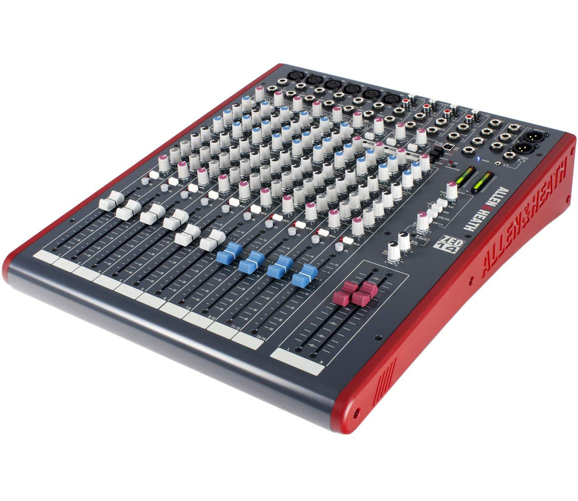 Allen & Heath ZED-14 analog mixer.